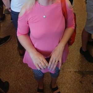 Pink Cold Shoulder Women's Top